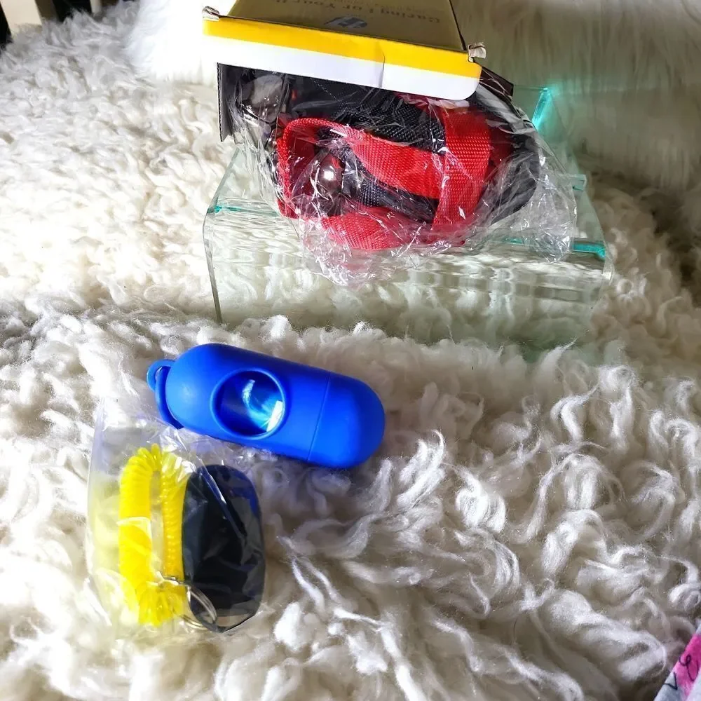 Dog potty training 2 doorbells for any type of door, plus training clicker NWT